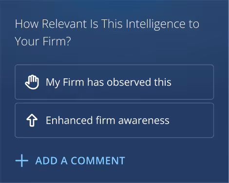 Intelligence meta data including: Cyber, External Fraud, Anti-Money Laundering